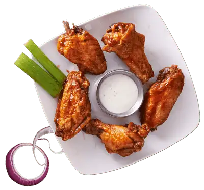 Chicago Street Pub, Grill & Banquets in De Pere WI Wings with Celery Onion